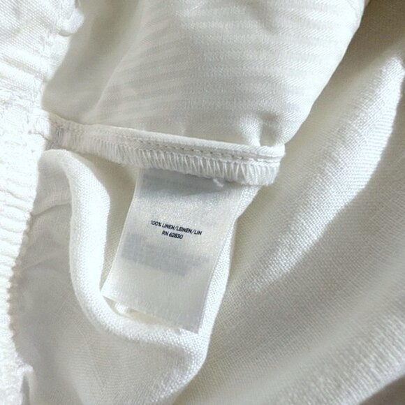 Lands' End Linen White A-Line Midi Skirt with Buttoned Detail Size 10 - Picture 6 of 6